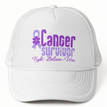 Cancer Survivor Lavender Flower Ribbon hats