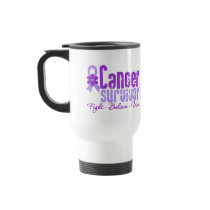 Cancer Survivor Lavender Flower Ribbon mugs