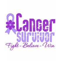 Cancer Survivor Lavender Flower Ribbon t-shirts