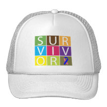 Cancer Survivor Tile Male Breast Cancer Trucker Hats