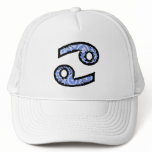 Cancer Symbol (style1_blue) hat