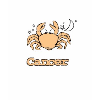 Cancer the crab zodiac astrology black / peach tee shirt