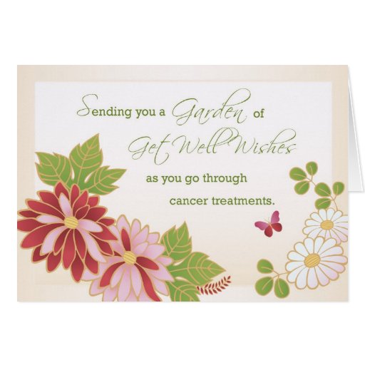 Cancer Treatments Get Well Wishes, Flowers Greeting Card Zazzle