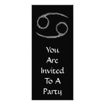 Cancer. Zodiac Astrology Sign. Black. Announcement