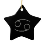 Cancer. Zodiac Astrology Sign. Black. Custom ornament