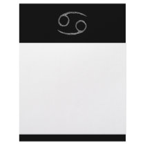 Cancer. Zodiac Astrology Sign. Black. Letterhead Template
