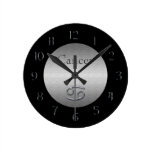 Cancer Zodiac-Faux Brushed Silver/Black Clock