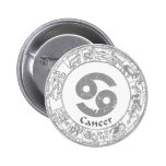 Cancer Zodiac sign vintage Pinback Buttons