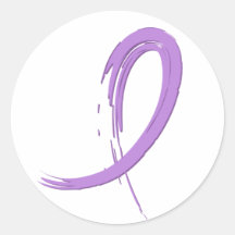 Cancer's Lavender Ribbon A4 Sticker