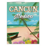 Cancun Mexico beach poster Card