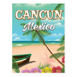 Cancun Mexico beach poster Postcard