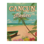 Cancun Mexico beach poster Wood Wall Art