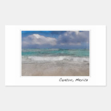 Cancun Mexico Ocean Beach Rectangle Stickers