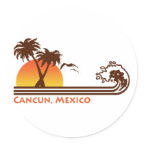 Cancun Mexico Round Sticker
