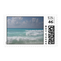 Cancun Waves Postage Stamp