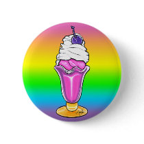 Candied Rainbow Sherbet Ice Cream Pinback Button