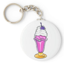 Candied Rainbow Sherbet Ice Cream Sundae Keychain keychains