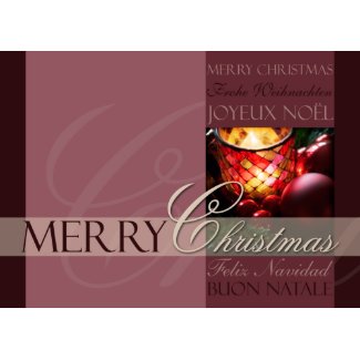 Candle and Baubles • Christmas Greeting Card card