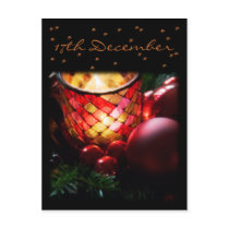 Candle & Baubles • Advent Calendar Postcard by SabineStGreetings Candle & Baubles • Advent Calendar Postcard