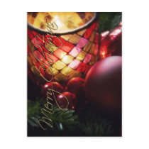 Candle & Baubles • Christmas Postcard by SabineStGreetings Candle & Baubles • Christmas Postcard