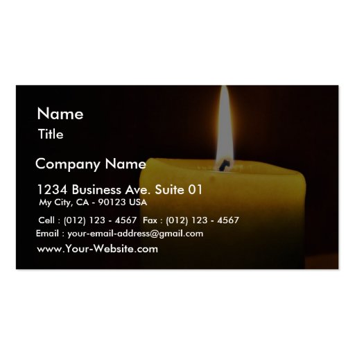 Candle Business Card Templates (front side)