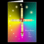 Candle Cross Blessings Christmas Card cards