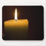 Candle flame fire black light mousepad