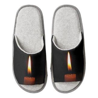 Candle Flame Pair of Open Toe Slippers