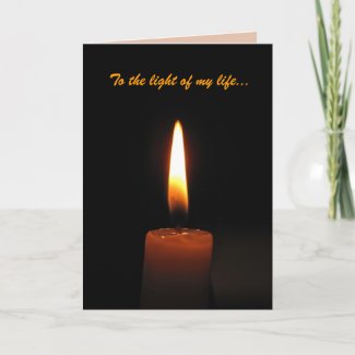 Candle Flame Valentines Day Card