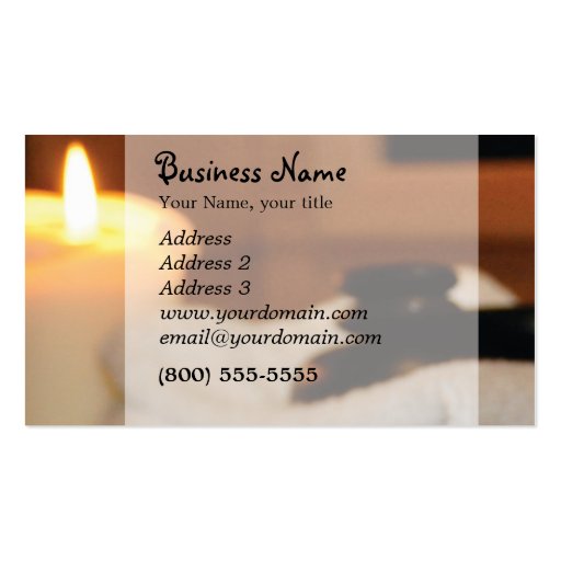 Candle, hot rocks business card