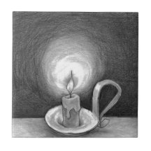 Candle in the Dark Ceramic Tile