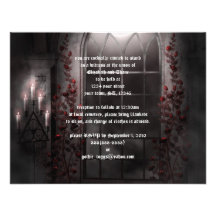 Candle Light Roses Goth Wedding Invitation