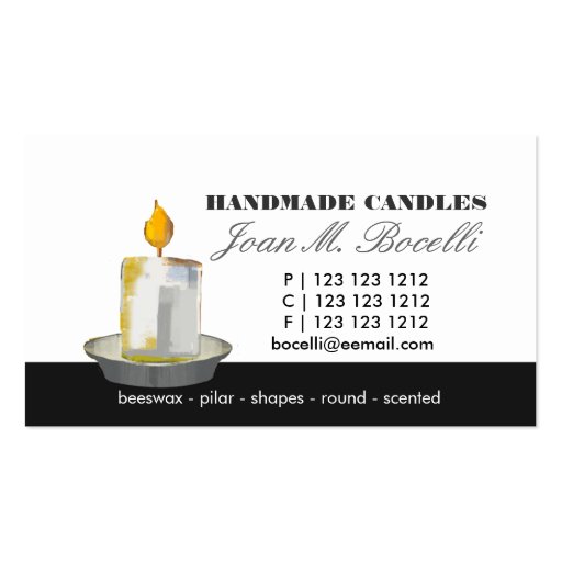 Candle Maker ~ Making Business Card (front side)