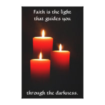 Candle Trio With Verse on Black Canvas Print