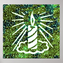 Candle : Zazzling Green Base Poster