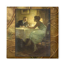 Candlelight Dinner Old Fashioned Vintage Magnet magnet