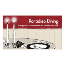 candlelight dinner plate chef catering business... business card templates