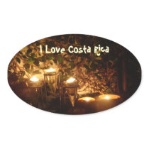 Candlelit Patio Oval Sticker
