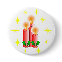 Candles and Holly buttons