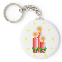 Candles and Holly keychains