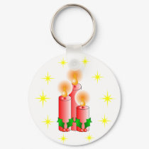 Candles and Holly keychains by Angelas_Designs Candles and Holly keychains