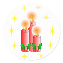 Candles and Holly stickers