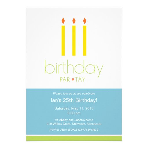 Candles Birthday Party Invitation