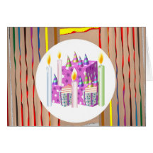 Candles Cake Gifts Multi Image Art Collection Cards
