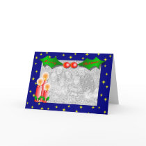 Candles & Holly Customisable Christmas Card cards
