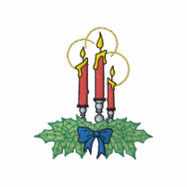 Candles with holly embroidered shirts by ZazzleEmbroidery Candles with holly embroidered shirts