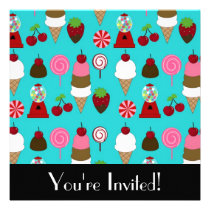 Candy And Sweets Invitation invitations