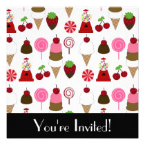 Candy And Sweets Invitation invitations