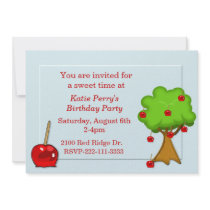 Candy Apple & Apple Tree Birthday Invitation