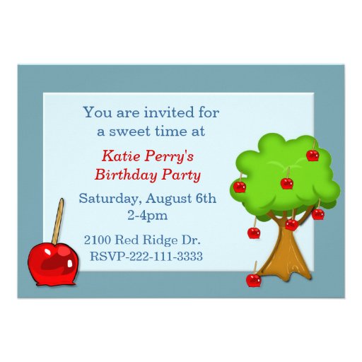 Candy Apple Birthday Invitation